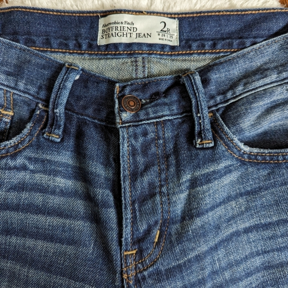 Abercrombie & FITCH boyfriend straight jean denim 2r 26 - Picture 7 of 11